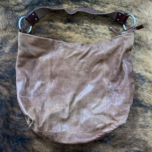 ELLINGTON ITALIAN LEATHER SHOULDER PURSE USED  Good Fair Condition Cognac Brown